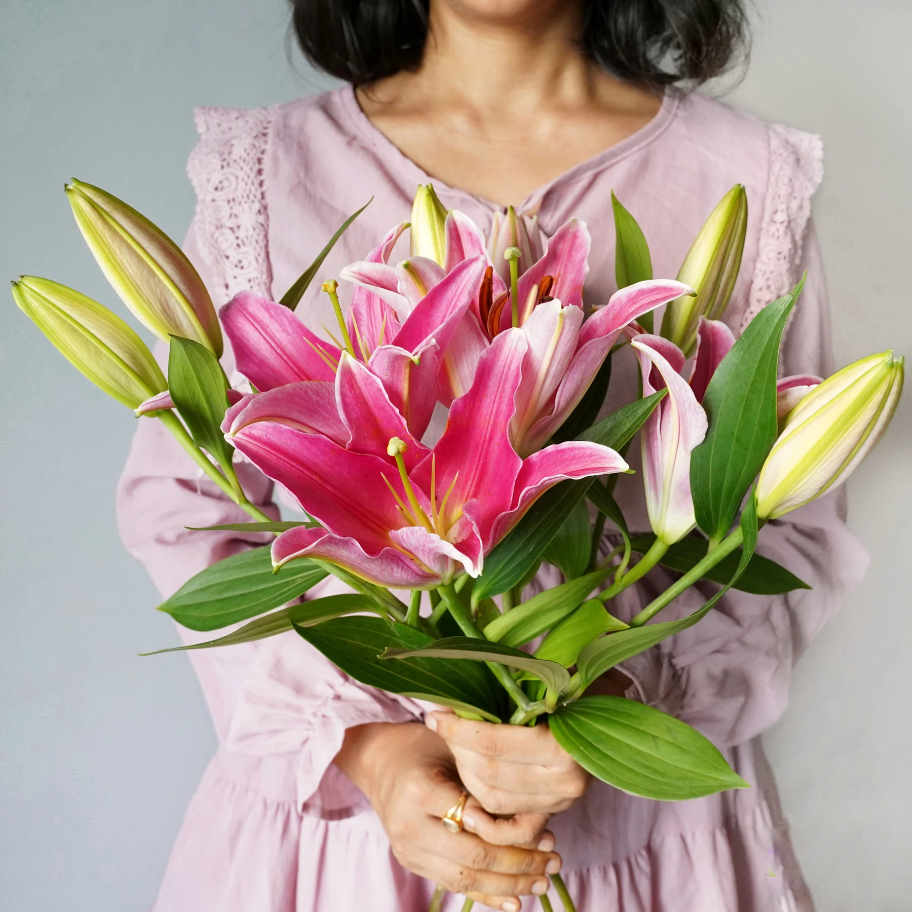 5 Stems - Oriental Pink Lilies