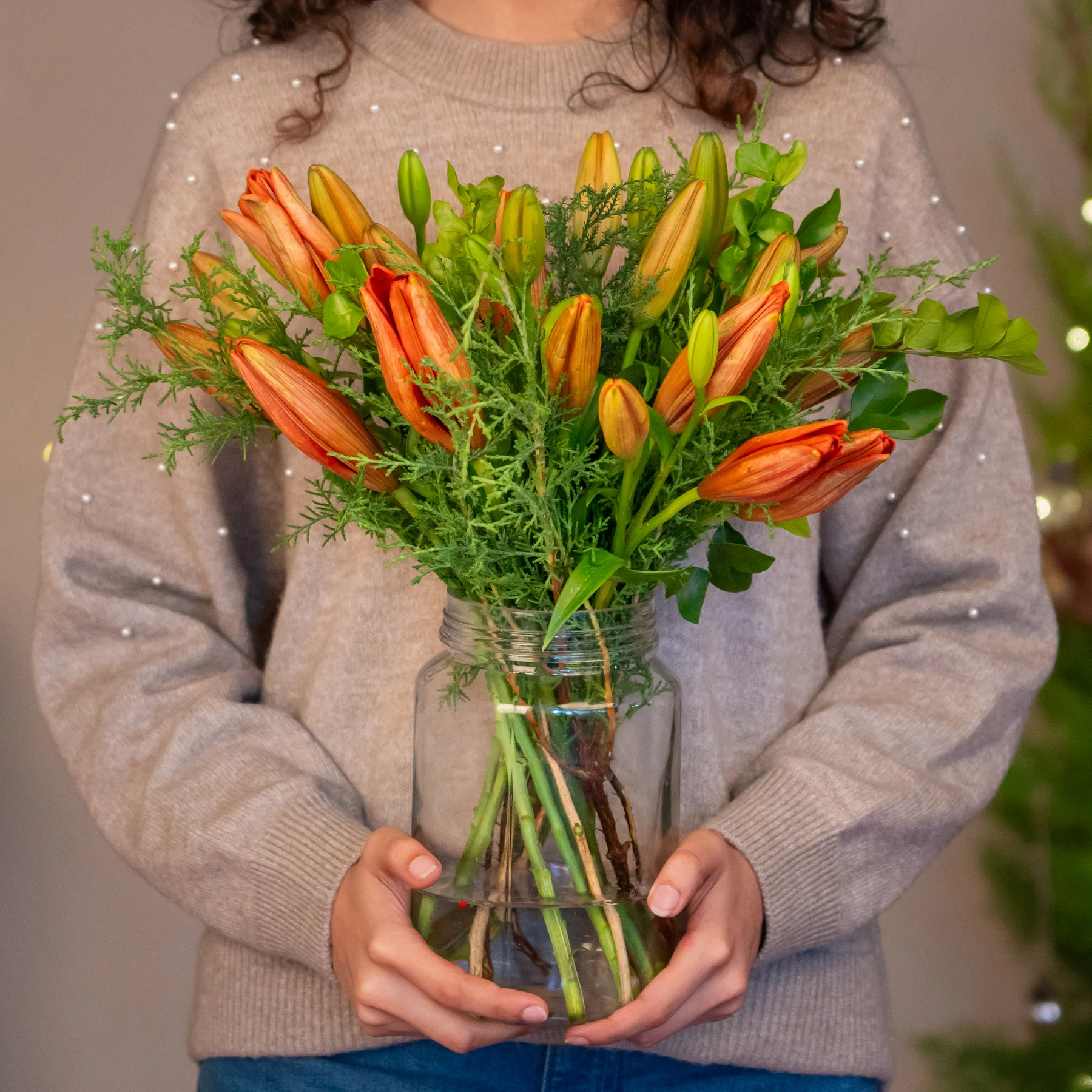Brighten Red Lilies - 8 STEMS